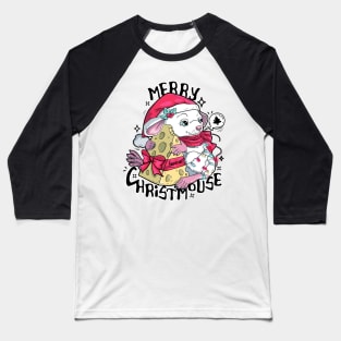 Merry Christmouse mouse and Christmas pun Baseball T-Shirt